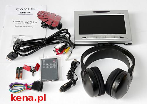 Monitor Camos 7'' z pilotem i słuchawkami